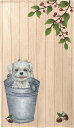 暖簾【のれん】　Maltese in bucket【犬雑貨・犬グッズ・マルチーズ】