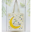 キャンバストートバックM 三日月とシマエナガ【鳥 雑貨・ことりグッズ】