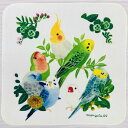 ☆ハンカチ☆クローバーとことり【鳥雑貨・ことりグッズ☆セキセイイ ンコ★文鳥★オカメインコ★コザクラ★マメルリハ☆】