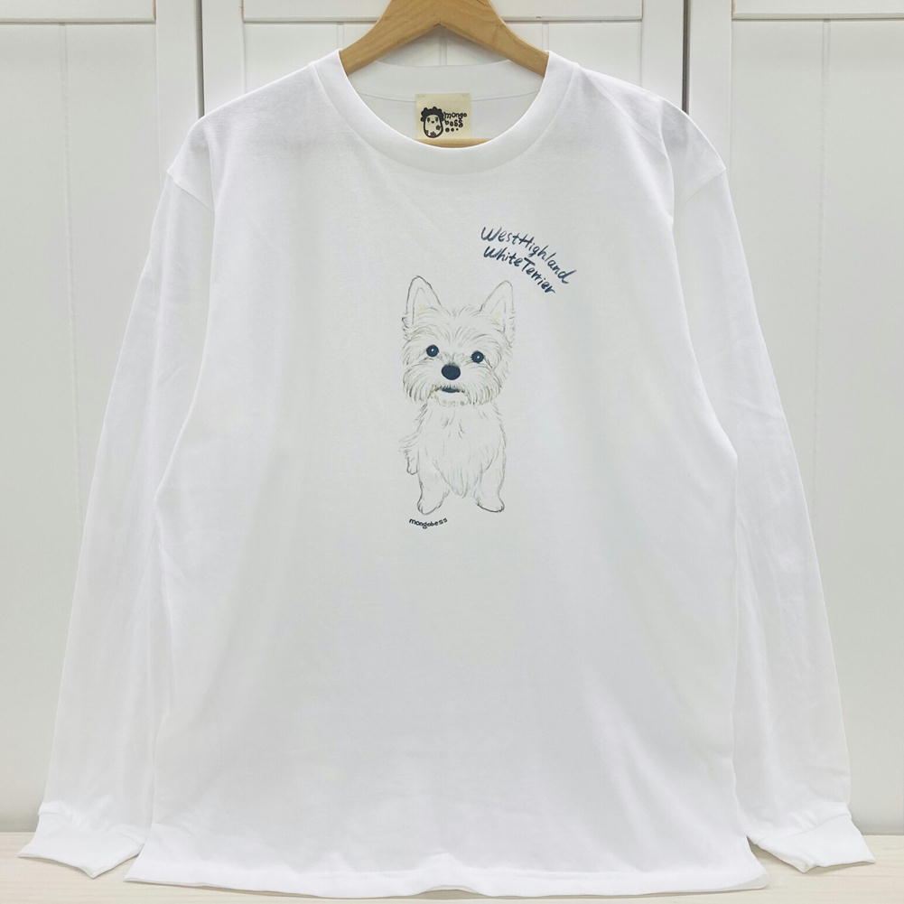 ☆L/S(長袖)Tシャツ☆ウエスティ【犬雑貨・ドッググッズ☆ホワイトテリア☆ウェスティ】