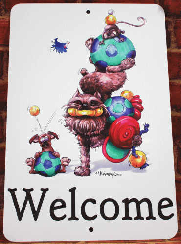 【在庫限り】ウェルカムプレート【ブリュッセルグリフォン】輸入雑貨　犬雑貨　犬グッズ ウェルカムボ..