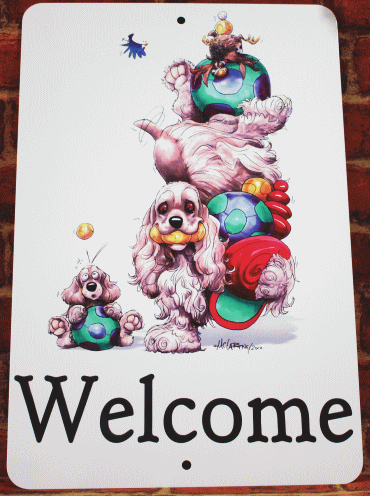 【在庫限り】ウェルカムプレート【コッカースパニエル/アメコカ】輸入雑貨　犬雑貨　犬グッズ ウェルカ..