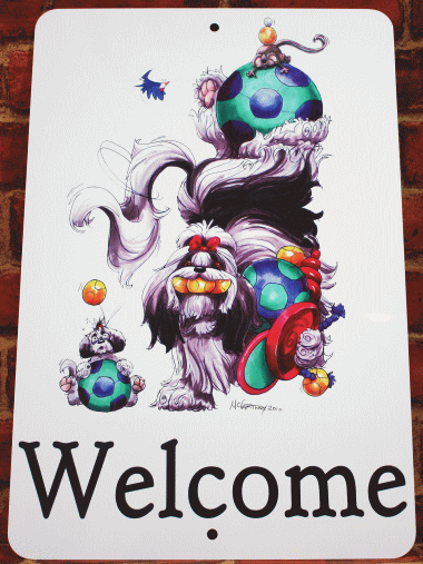 【在庫限り】ウェルカムプレート【シーズー】輸入雑貨　犬雑貨　犬グッズ ウェルカムボード