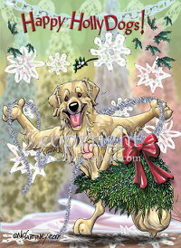 Holidayクリスマスカード【ゴールデン・レトリーバー】輸入雑貨犬雑貨犬グッズ