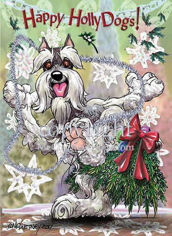 在庫限り　Holidayクリスマスカード【シュナウザー】輸入雑貨　犬雑貨　犬グッズ