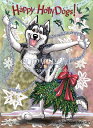 在庫限り Holidayクリスマスカード【シベリアン・ハスキー】輸入雑貨 犬雑貨 犬グッズ