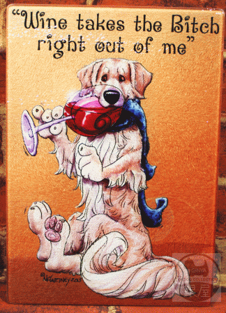 在庫限り　ワインドッグ　カッティングボード【まな板】【ゴールデン・レトリーバー　犬雑貨　犬グッズ】