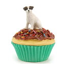 ジャック・ラッセル　茶白・ラフ　【CUPCAKE TRINKET BOX】トリンケットBOX輸入雑貨　犬雑貨　犬グッズ