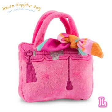 【Haute Diggity Dog】Barkin Bag Toy Pink with Scarf(Rich Bitch)Large（犬用インポートおもちゃ/バーキンバッグトイ L）