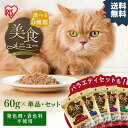【最大400円クーポン★ワンにゃんDAY】<新商品!>毛玉 腎臓 健康サポート キャットフード 猫 フード ウェット 腎臓 心臓 毛玉 腸 パウチ 猫 ご飯 トッピング おやつ 美食メニュー アイリスオーヤマ P-60 栄養補完食 栄養補助食 一般食 【メール便】
