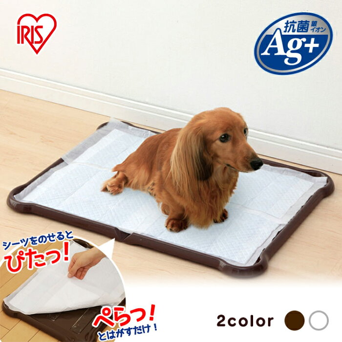 【10％ポイント還元！】犬 トイレ アイリスオーヤマ シーツぴたっとトレー ワイド トイレトレー ペットトイレ 犬用トイレトレー ペット用 犬用 しつけ 犬用トイレ ペット用トイレ 犬トイレ 簡単取り替え ホワイト ブラウン P-SPTW