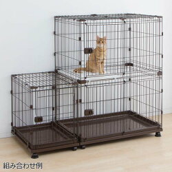 ≪数量限定!当店イチオシ!≫≪7月下旬≫コンビネーションサークルにゃんこ向け2段セットP-CS-932送料無料キャットケージハウス多段組み立てキャスター付アイリスオーヤマPet館ペット館楽天【予約】