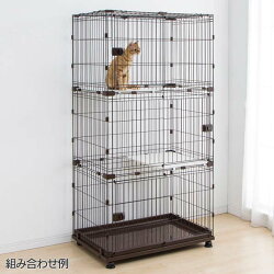 ≪数量限定!当店イチオシ!≫≪7月下旬≫コンビネーションサークルにゃんこ向け2段セットP-CS-932送料無料キャットケージハウス多段組み立てキャスター付アイリスオーヤマPet館ペット館楽天【予約】