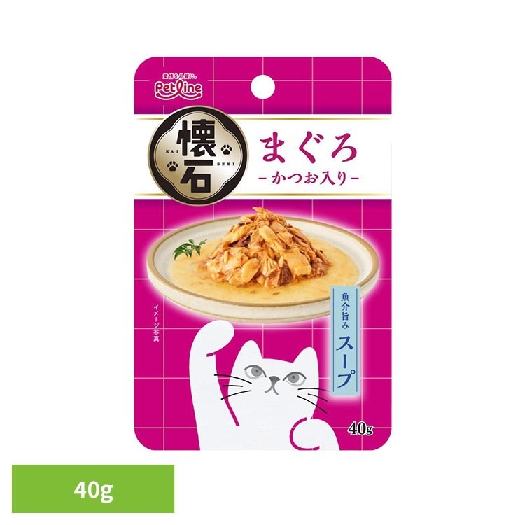 猫様との大切な食事の時間を彩る、美味しさにこだわったレトルト。素材にこだわり、旨み溢れる魚介を厳選。※リニューアルに伴い、パッケージ・内容等予告なく変更する場合がございます。予めご了承ください。●内容量40g●原材料まぐろ、かつお、フィッシュエキス、ビタミンE、増粘安定剤（グアーガム、加工でん粉）、調味料（アミノ酸等）●成分［たんぱく質］9.0％以上［脂質］0.1％以上［粗繊維］1.0％以下［灰分］3.0％以下［水分］91.0％以下［エネルギー］約25kcal／袋（検索用：キャットフード ウェットフード 成猫用 おかず まぐろ かつお 健康維持 少量 水分補給 4902418004846）最強翌日配送対象商品に関するご案内 最強翌日配送対象商品・対象地域に該当する場合は最強翌日配送マークがご注文カゴ近くに表示されます。 最強翌日配送可能なお支払方法は【クレジットカード、代金引換、全額ポイント支払い】のみとなります。 下記の場合は最強翌日配送対象外となります。 ・15点以上ご購入いただいた場合 ・時間指定がある場合 ・ご注文時備考欄にご記入がある場合 ・決済処理にお時間を頂戴する場合 ・郵便番号や住所に誤りがある場合 ・最強翌日配送対象外の商品とご一緒にご注文いただいた場合 ・お届け先住所文字数が40文字以上の場合【置き配規約について】