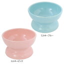 【最大400円クーポン!くらしにプラス】【猫 皿】瀬戸焼 にゃん楽食器 水のみ【ウォーターボウル ごはん用 目盛付 国産】ペッツルート ミルキーピンク・ミルキー...