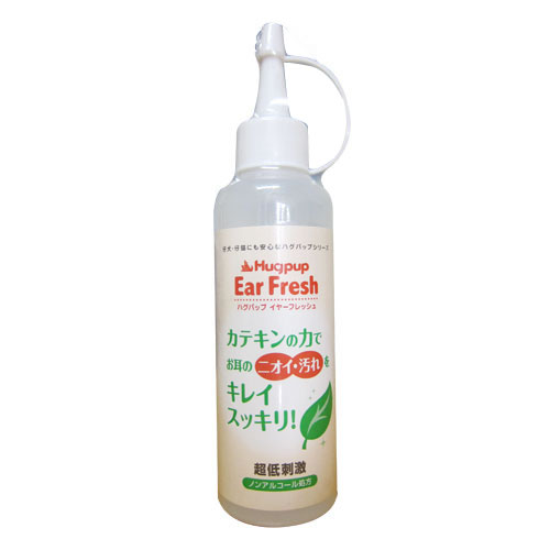 商品情報 商品名 ハグパップイヤーフレッシュ150ml 商品説明 カテキンの力でお耳のニオイ・汚れをキレイスッキリ！ 【特長】 ●皮膚と同じ弱酸性で超低刺激。 ●カテキンの力でお耳を清潔に保ちます。 ●天然のグレープフルーツシードで抗酸化作用。 ●天然アロマ精油で気になるニオイをシャットアウト。 成分 精製水、カテキン、プロピレングリコール、グレープフルーツシード、リンゴ酸、ローズマリー精油、ラベンダー精油、クエン酸ナトリウム、パラベン 生産国 日本 発売元 有限会社ワンクス・クリエイション 広告文責 美的感覚集団 美髪堂株式会社 豊富な品揃えペット用品店ぺネット