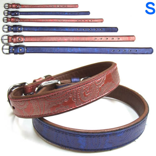 【抽選で最大100%ポイントバック！】 岡野製作所 ペーズリーレザーカラー S (レッド、ブルー)