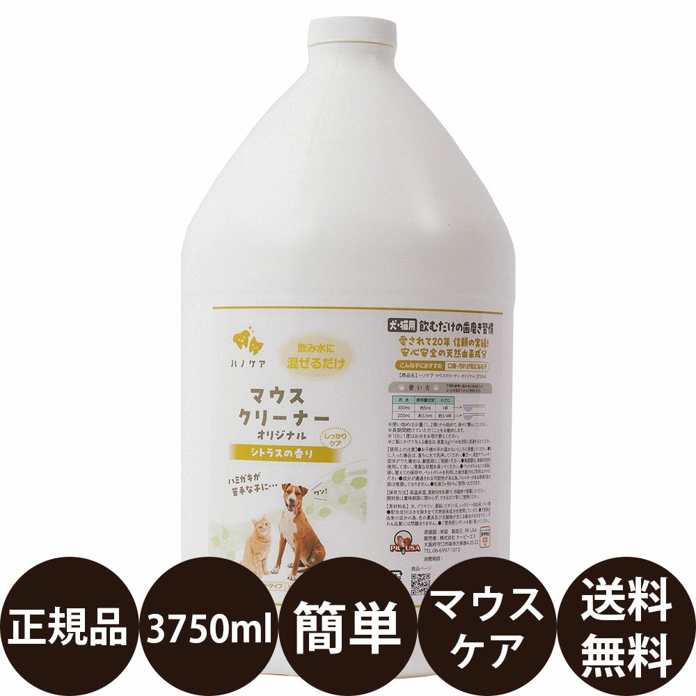 [ 正規品 送料無料 ] KPS ハノケア マウスクリーナー オリジナル 1Gal 3750ml [ ケーピーエス 犬 マウスケア デンタルケア 口臭対策 口臭予防 簡単 小型犬 中型犬 大型犬 ]