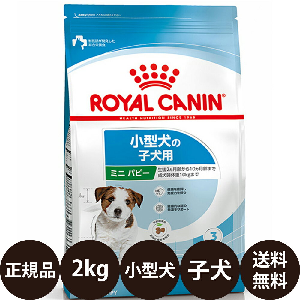 【賞味期限:2025/8/24】 あす楽 正規品 送料無料 ロイヤルカナン ミニパピー 2kg ROYAL CANIN ロイヤルかなん SHN サイズ ヘルス ニュートリション 犬 犬用 子犬用 MINI ドライフード 小型犬の子犬用 10ヵ月齢まで ミニジュニア