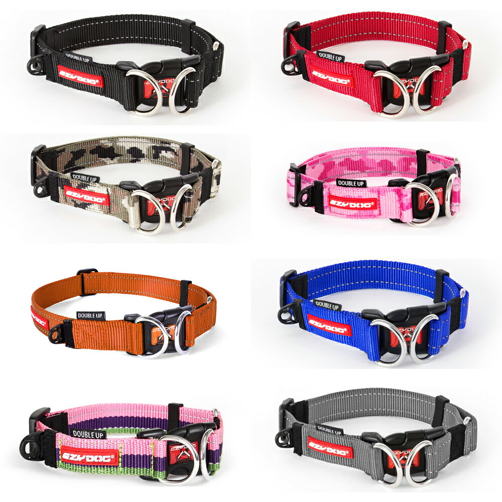 [ 正規品 送料無料 ] EZYDOG ダブルロックカラー L ( ブラック レッド グリーンカモ ピンクカモ オレンジ ブルー バブルガム グレイ ) [ 新東亜交易 イージードッグ 犬 首輪 丈夫 大型犬 反射素材 サイズ調整 ]のサムネイル