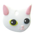 【抽選で最大100%ポイントバック!】 ワールド商事 ペットキーカバー 猫 白 【メール便配送可能】