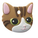 【抽選で最大100%ポイントバック!】 ワールド商事 ペットキーカバー 猫 キジトラ白 【メール便配送可能】