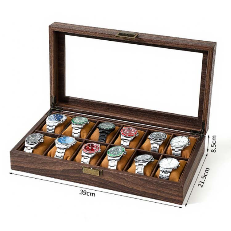 ウォッチケース 腕時計収納ケース 12本用 ボックス 時計ケース 木調 おしゃれ 保管 インテリア コレクションケース 収納 大容量 クリア天板 ディスプレイ 紛失防止 卓上 腕時計収納ケース レディース メンズ 防塵 整理整頓 卓上収納 ギフト プレゼント