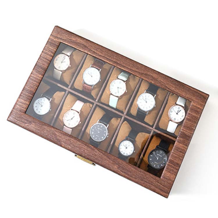 ウォッチケース 腕時計収納ケース 12本用 ボックス 時計ケース 木調 おしゃれ 保管 インテリア コレクションケース 収納 大容量 クリア天板 ディスプレイ 紛失防止 卓上 腕時計収納ケース レディース メンズ 防塵 整理整頓 卓上収納 ギフト プレゼント