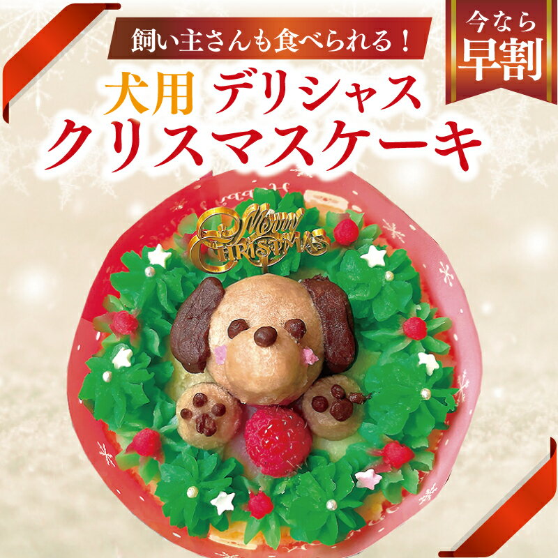 【今なら早割】犬 クリスマスケーキ （犬用 デリシャス クリスマスケーキ） 無添加 ケーキ ドッグデリファクトリーのサムネイル