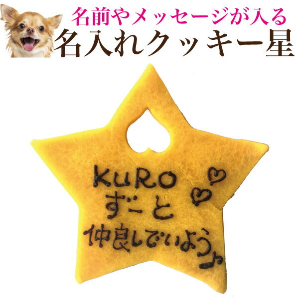 ケーキ（ペット用） 犬用 名入れ クッキー(ネーム入り クッキー 星)無添加 犬の誕生日 ケーキ 犬用ケーキと一緒にどうぞ【クール便】