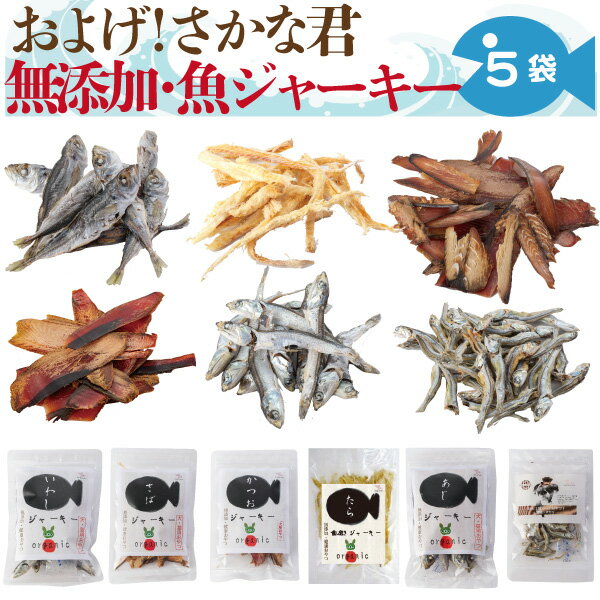 犬・ペット用 無添加 国産 おやつ(およげ さかな君 5袋)魚 ジャーキー【通常便 送料無料】