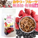 犬・猫・ペット用 (ドライフルーツ ミックス 1袋)無添加 有機 オーガニック おやつ スナック 果物 いちご バナナ ワイルドブルーベリー ブルーベリー 低カ...