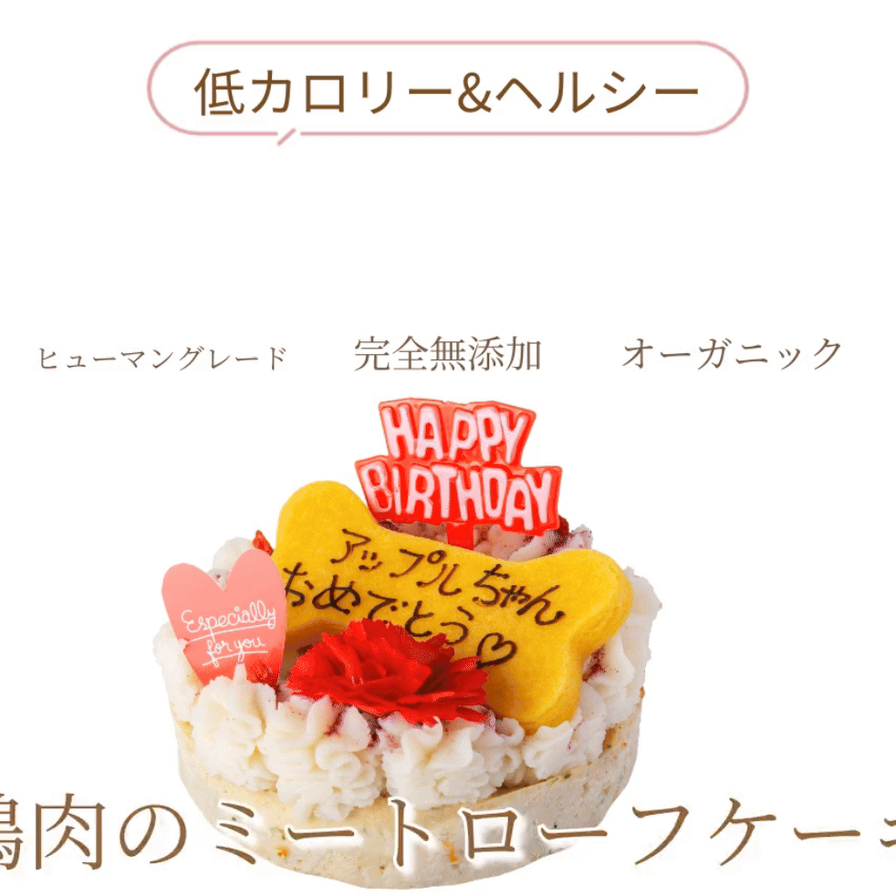 【名入れ可】犬用 誕生日ケーキ(鶏肉のミートローフ ケーキ)無添加 2