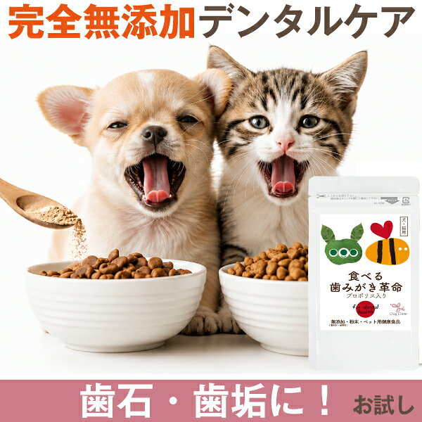 【獣医師推奨】犬 歯磨き サプリ 食べる歯磨き革命 5g 犬 口 臭い 歯石 猫 歯磨き デンタルケア 歯垢 口腔ケア 無添加 歯磨き粉