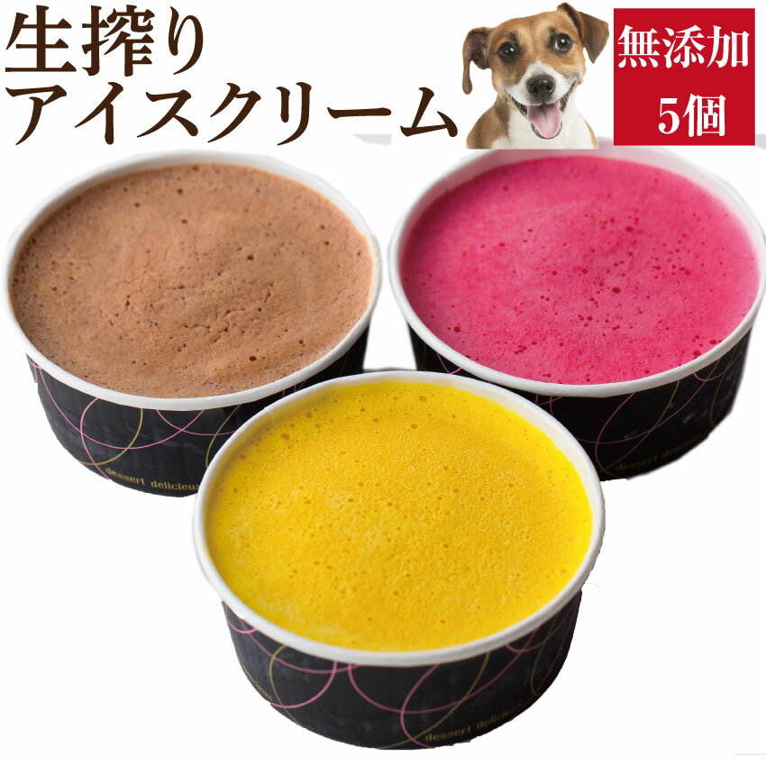 犬用 アイス(犬・生搾り・アイスクリーム 5個)無添加 犬の水分補給【クール便】