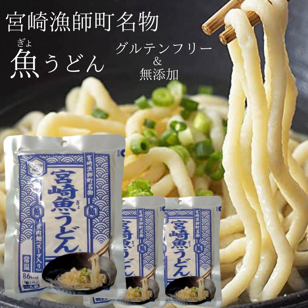 魚うどん グルテンフリー 麺 小麦アレルギー 対応 うどん 宮崎県産 魚のすり身 介護食品 離乳食 グルテンフリー 簡単調理 無添加 小麦代用 魚肉 美味しい 糖質オフ うどんセット 小麦粉不使用…