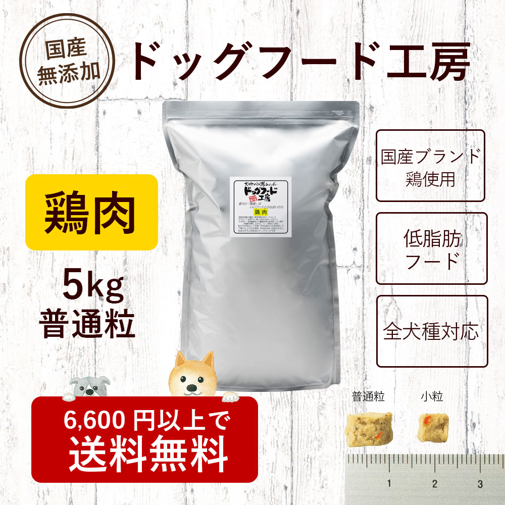 送料無料 犬の餌 犬用品 ごはん 無添加 シニア犬 送料無料 犬のえさ 国産 工場直送 ドッグフード工房 鶏肉フード 5kg 普通粒 5kg 全犬種 ドッグフード工房 中型犬 ドックグフード 小型犬 成犬 シニア犬 ドライフード 工場直送 えさ 犬のえさ 犬の餌 犬 ごはん 愛犬の