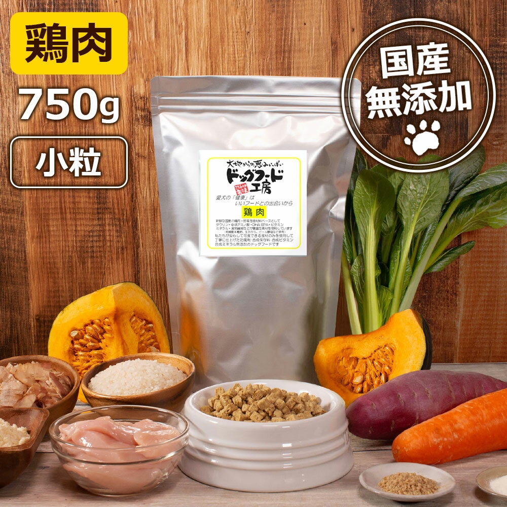 送料無料【国産 無添加 ドッグフード工房】鶏肉 全犬種 小粒 750g | ドッグフード ナチュラル 超小型犬 小型犬 中型犬 大型 成犬 シニア犬 シニア 老犬 ドライフード ドライ 犬のえさ 犬の餌 ごはん ペット いぬ 犬用食品 イヌ 高齢犬 子犬 ペットフード ドックフード チキン