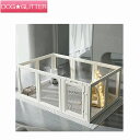 ペティファーム ホワイトフレームクリアサークル 6面セット 8面セット犬用 ゲージ 広い 室内 犬小屋 折りたたみ おしゃれ 透明 白色 ホワイト Petifa...
