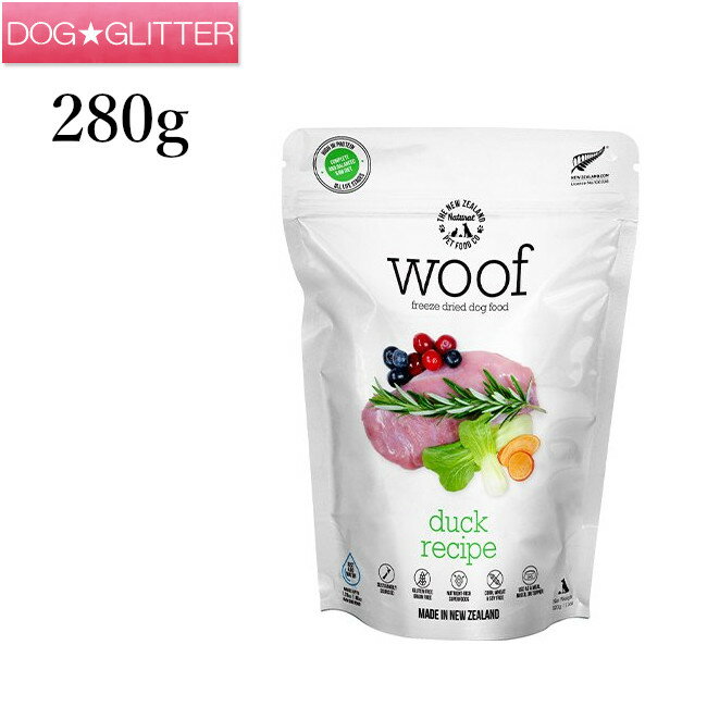 ワフ フリーズドライドッグフード ダック 280g 犬用 総合栄養食 フリーズドライフード WOOF