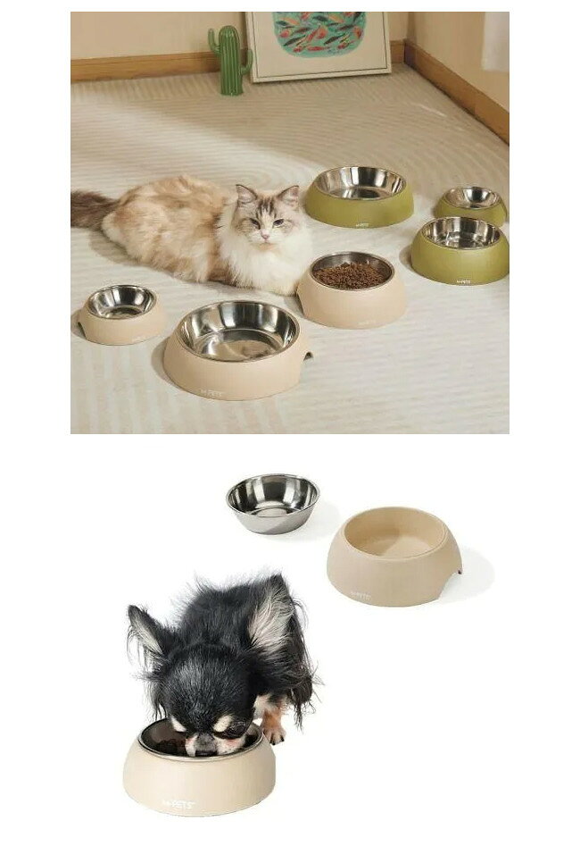 エムペッツ ECOバンブーボウル犬用 猫用 ペット用 耐久性 フードボウル 食器 食事皿 耐久性 ステンレス ボール M-PETS 2