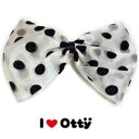★【Otty】リボンヘアピン(小ドットホワイト)★【あす楽】