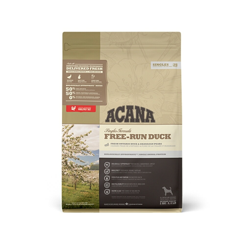 犬用 ドッグフード ACANA アカナ フリーランダック 2kg 穀類不使用 食物アレルギーに配慮 プレミアムフード アカナ トランペッツ Trumpets 【D】