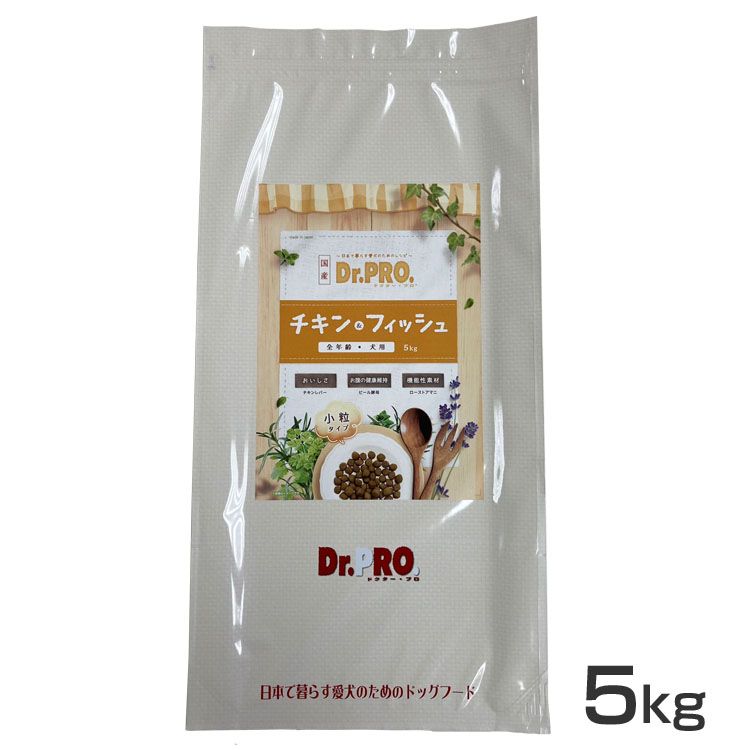 Rakuten - ドッグフード ドクタープロ 犬用 Dr.PRO. チキン＆フィッシュ オールステージ 5kg ペットフード ドライ 小粒 chicken&fish 全年齢 総合栄養食 ニチドウ