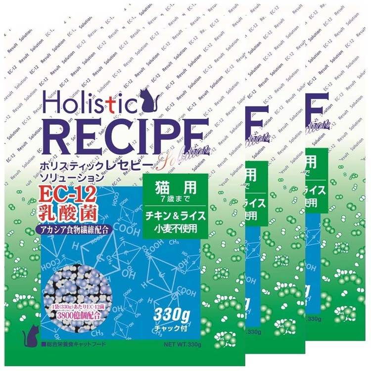 乐天商城 - 【3個】ペットフード 猫 キャットフード ホリスティックレセピー EC-12 猫用 330g 猫 ドライ フード 総合栄養食 キャットフード 猫フード レセピー