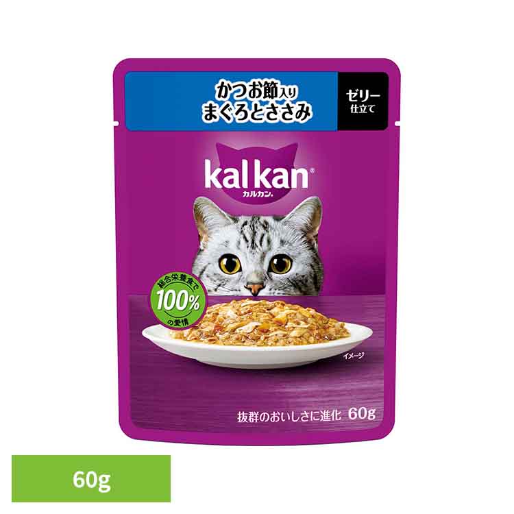 乐天商城 - カルカン パウチ かつお節入りまぐろとささみ 60g KP124猫 キャット キャットフード マース ウェット パウチ まぐろ ささみ かつお節 トッピング マースジャパンリミテッド