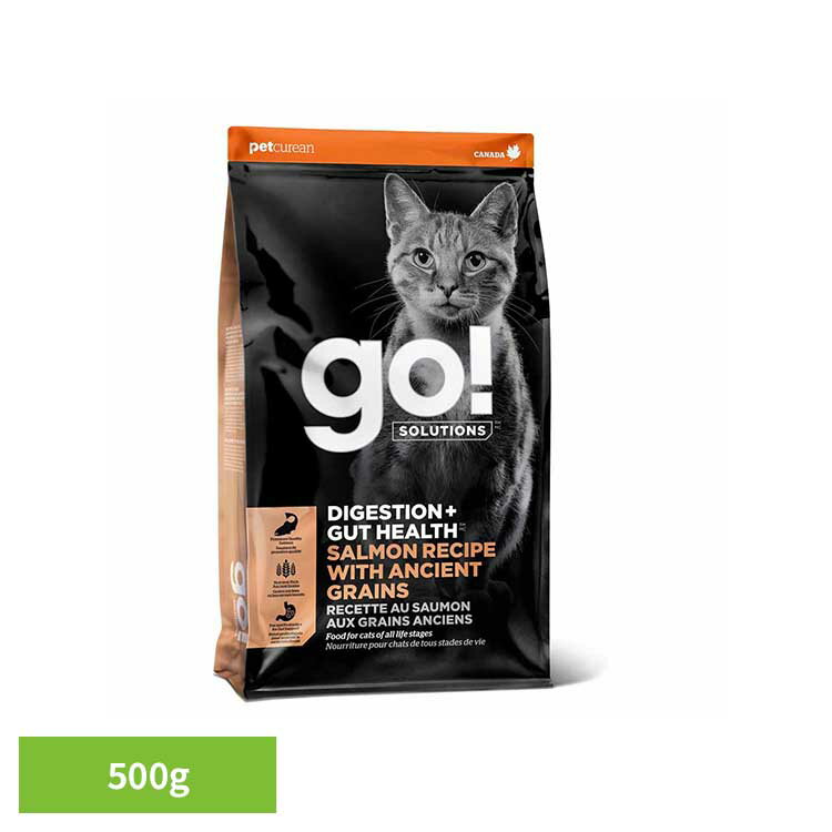 Rakuten - GO！GF 消化・腸の健康キャットサーモン 500g キャットフード プレミアムフード 消化 腸 乳酸菌 酵母 腸内環境 お腹 サーモン グローバルペットニュートリション 【B】