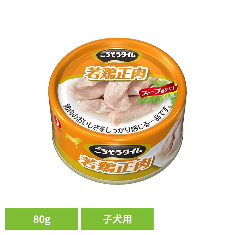 ごちそうタイム 若鶏正肉 ドッグフード ウェットフード ごちそうタイム 子犬用 おかず 副食 若鶏 健康維持 少量 お試しサイズ（80g） 水分補給 ごちそうタイム