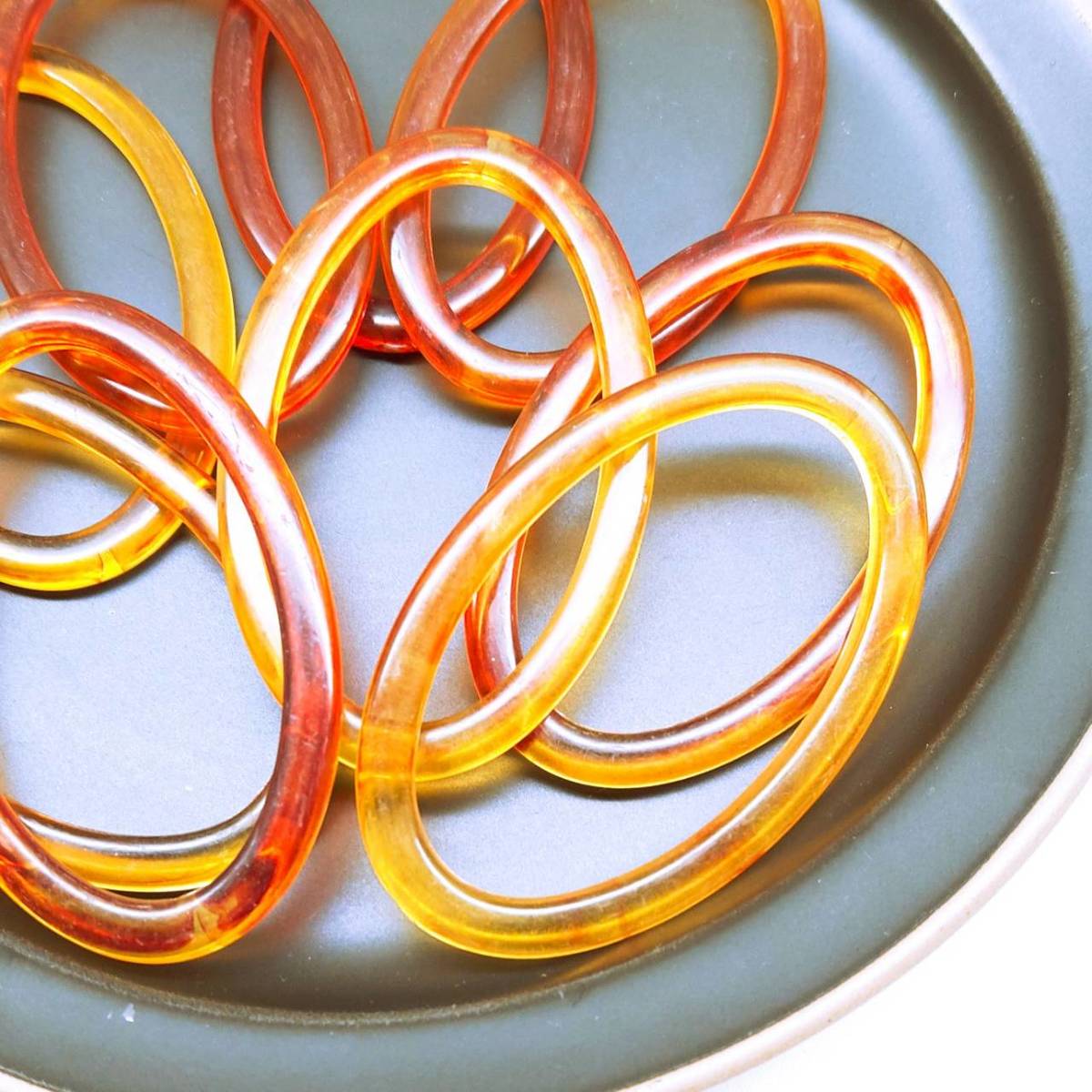 【道後雑貨店11】4個 ※べっ甲風 特大サイズリングパーツ　ハンドメイド アクセサリーパーツ アクリルス..