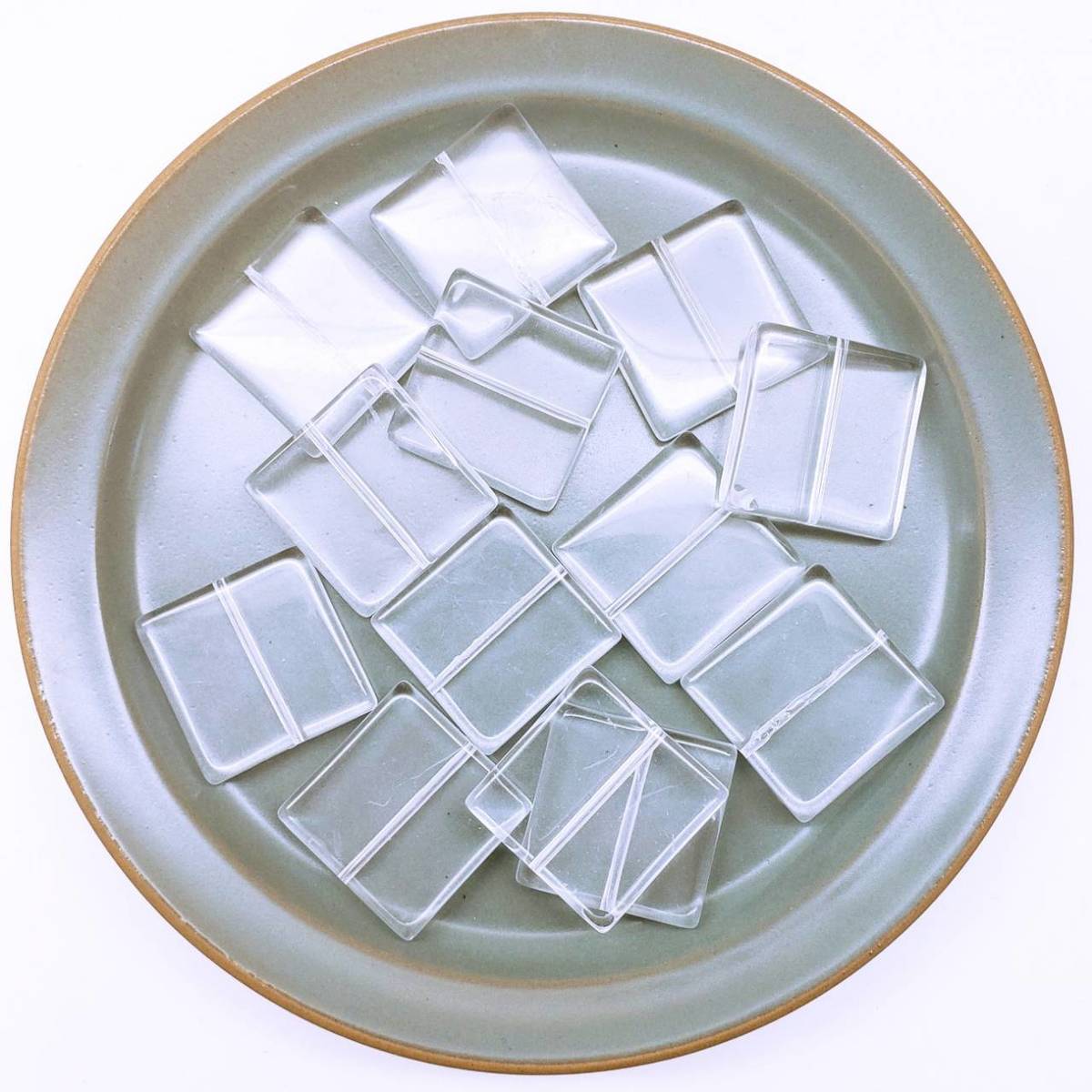 【道後雑貨店】6個 ※高品質☆スクエアパーツ ハンドメイド アクセサリーパーツ アクリルストーン アクリルビーズ チャーム レア インポート 手芸 材料 副資材 レトロ モード系 ハンドメイド材料